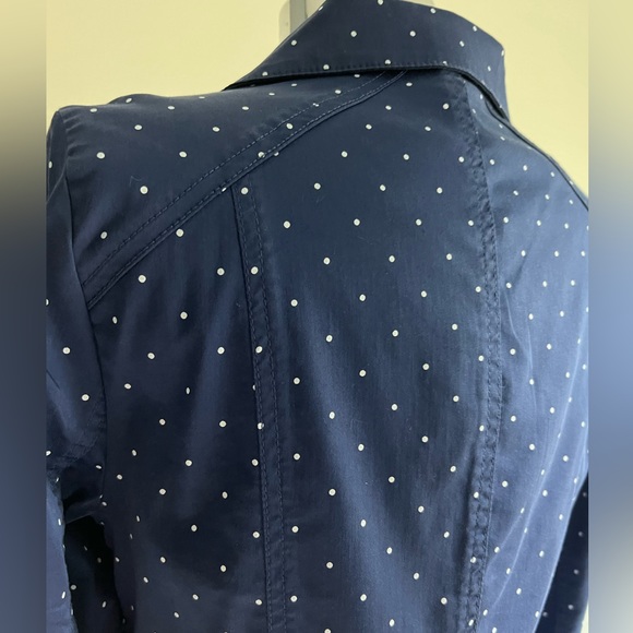 Chico’s Polka Dot Stretch Navy Jacket Blazer - Picture 9 of 12